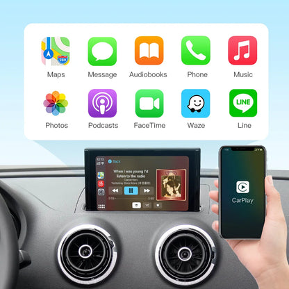 CarPlay Wireless Android Auto for 2013-2018 Audi A3 8v Q2 8P with Mirror Link AirPlay Bluetooth USB with Camera Support
