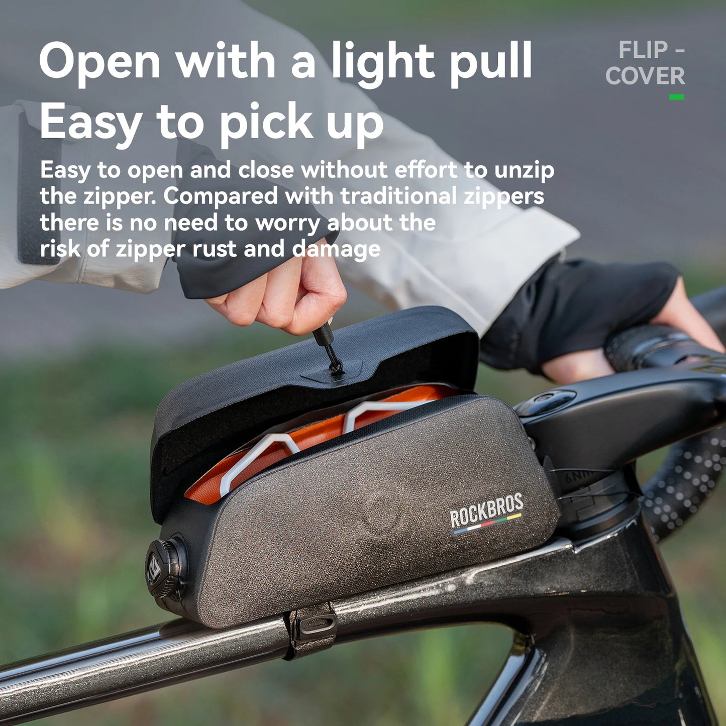 ROCKBROS ROAD TO SKY Bicycle Bags Magnetic Lid Top Tube Bag Waterproof Suction Front Bag Mobile Phone Bag