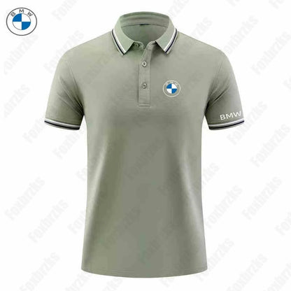 2025 Spring Summer BMW Short Sleeved Polo Shirt Casual And Fashionable Men's BMW 3D Printed Handsome Short Sleeved Top