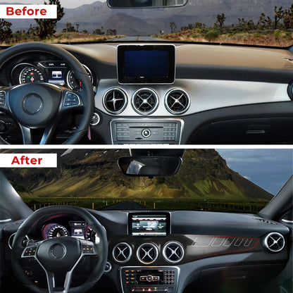Dashboard decoration for Mercedes-Benz CLA250 C117/GLA220 X156/CLA 45 air outlet cover dashboard center control panel sticker