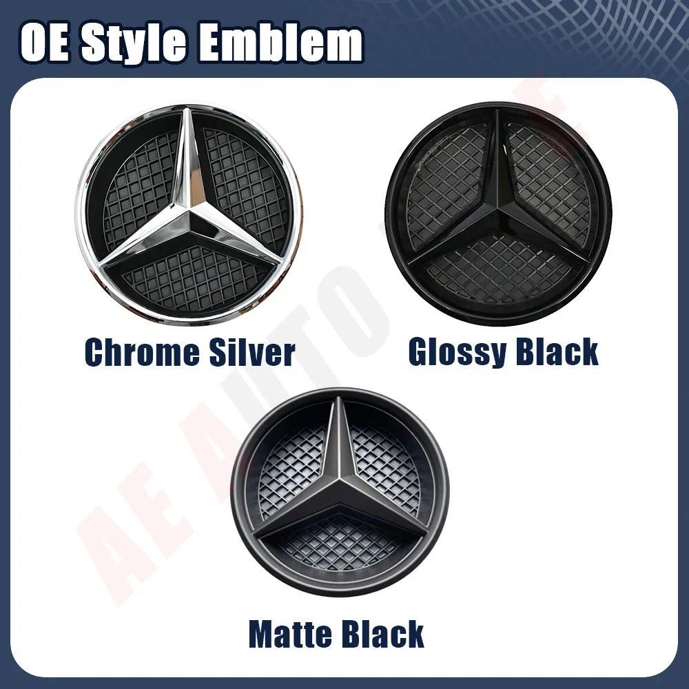 Glossy Black OE Style Car Front Grille Star Emblem Logo For Mercedes Benz W176 W246 W205 W212 W207 W217 W251 R231 W166 X166 X204