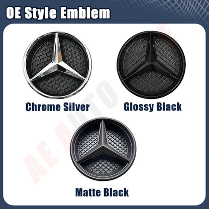Glossy Black OE Style Car Front Grille Star Emblem Logo For Mercedes Benz W176 W246 W205 W212 W207 W217 W251 R231 W166 X166 X204