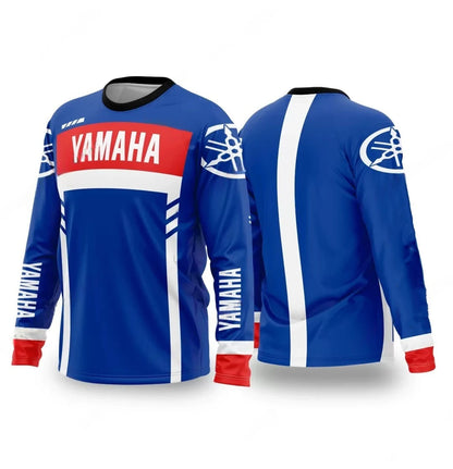 Summer YAMAHA Men Women Motorcycle Riding Suit Loose Breathable Quick Drying Off-Road Racing Suit Long Sleeved Sports T-Shirt