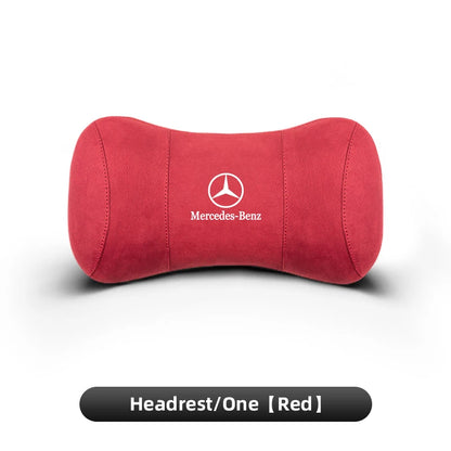 Suede Headrest Car Breathable Memory Foam Neck Pillow For Benz AMG W203 W206 W220 W205 W211 W212 W201 W210 W108 W168 GLC W176