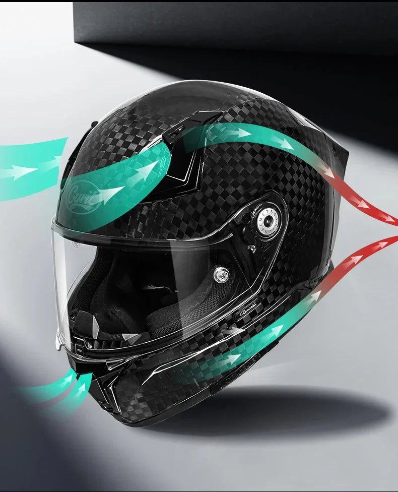 Motorcycle Carbon Fiber Full Face Street Bike Motorbike Helmets Lightweight Racing Helmet DOT ECE Approved CYRIL Casque Moto