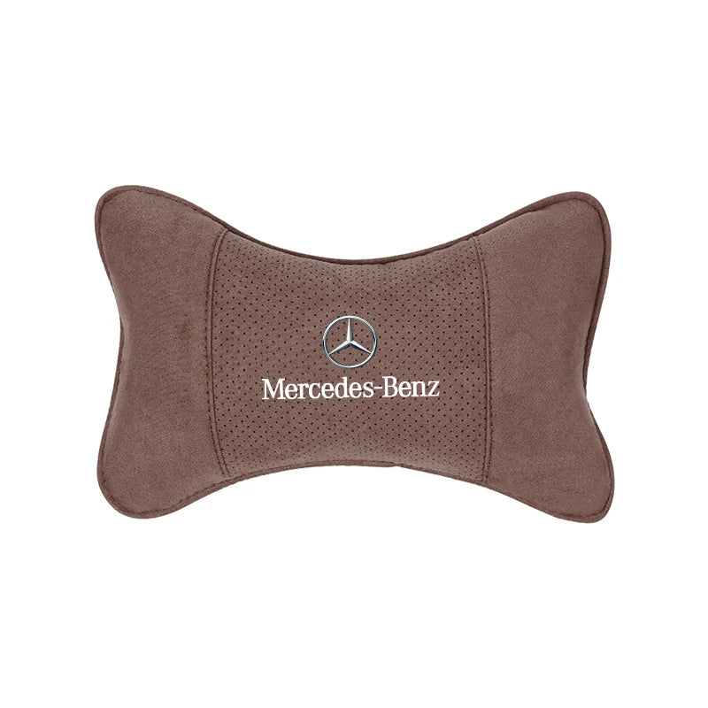 Suede Headrest Car Breathable Memory Foam Neck Pillow For Benz AMG W203 W206 W220 W205 W211 W212 W201 W210 W108 W168 GLC W176