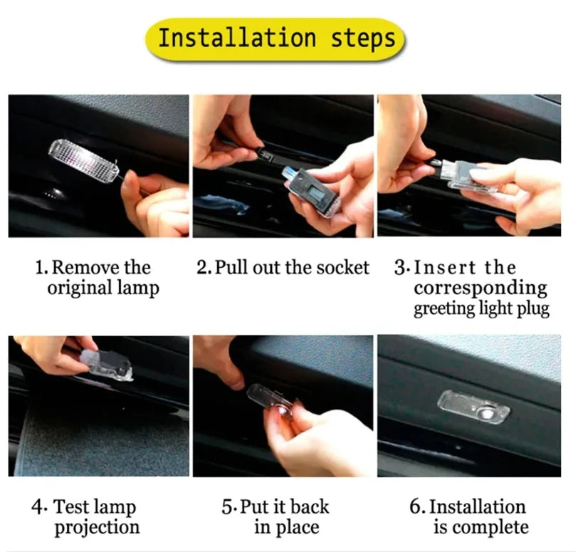 2X LED decoration lamp Accessories For Mercedes Benz E A B C Class car door light W176W177 W205 W246 W212 W213 W166 X167 GLA GLE