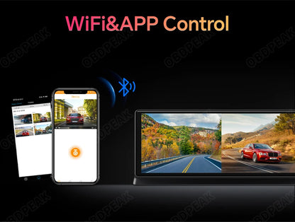 K8 Pro 11.3"  Touch Screen Car Camera 5K Dash Cam GPS 5G WiFi Wireless CarPlay & Android Auto Loop Recording GPS Navigation DVR
