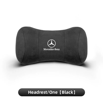 Suede Headrest Car Breathable Memory Foam Neck Pillow For Benz AMG W203 W206 W220 W205 W211 W212 W201 W210 W108 W168 GLC W176