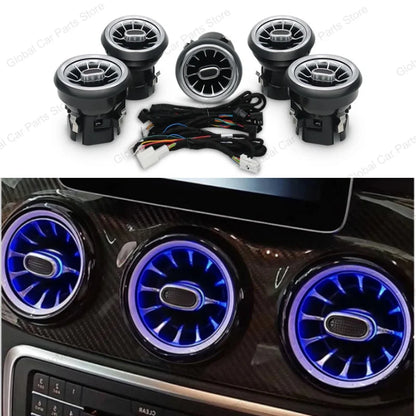 For Mercedes-Benz A CLA GLA W176 W117 W156 Led Car Air Vents Turbine Nozzle 12/64 Colors Ambient Light Kit Colors Vents Car Part