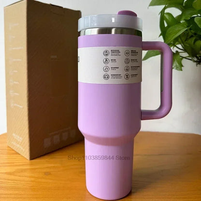 2025 New Hot 40Oz Stainless Steel Vacuum Flask Insulated Tumbler Cup with Lid and Straw Large Capacity for Travel Outdoor