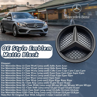 Glossy Black OE Style Car Front Grille Star Emblem Logo For Mercedes Benz W176 W246 W205 W212 W207 W217 W251 R231 W166 X166 X204