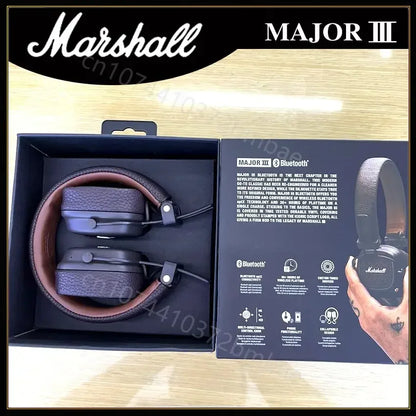Marshall Major III Wireless Bluetooth Headphones Wireless Deep Bass Foldable Sport Gaming Music Headset with Microphone