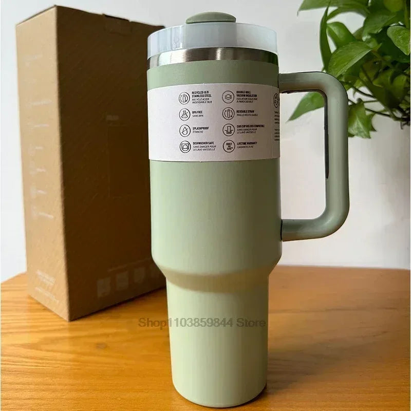 2025 New Hot 40Oz Stainless Steel Vacuum Flask Insulated Tumbler Cup with Lid and Straw Large Capacity for Travel Outdoor