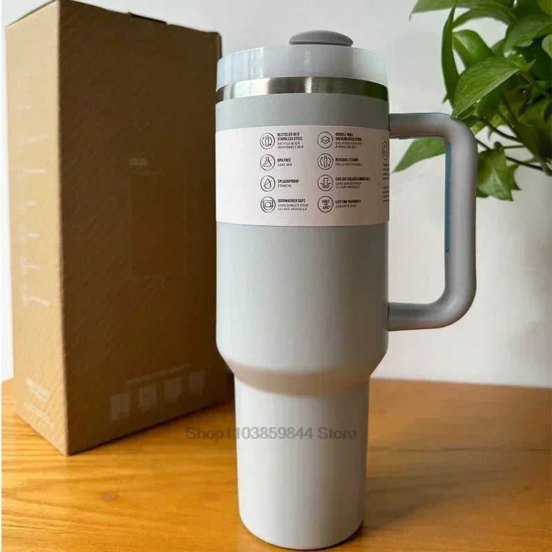 2025 New Hot 40Oz Stainless Steel Vacuum Flask Insulated Tumbler Cup with Lid and Straw Large Capacity for Travel Outdoor