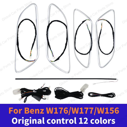 For Mercedes-Benz A CLA GLA W176 W117 W156 Led Car Air Vents Turbine Nozzle 12/64 Colors Ambient Light Kit Colors Vents Car Part
