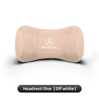 Suede Headrest Car Breathable Memory Foam Neck Pillow For Benz AMG W203 W206 W220 W205 W211 W212 W201 W210 W108 W168 GLC W176
