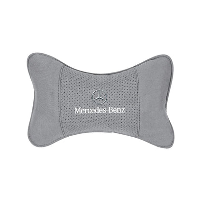 Suede Headrest Car Breathable Memory Foam Neck Pillow For Benz AMG W203 W206 W220 W205 W211 W212 W201 W210 W108 W168 GLC W176