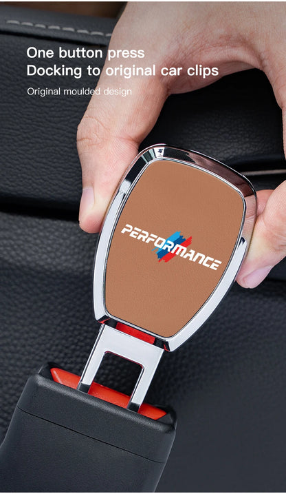 Car Interior Seat Belt Extender Leather Safety Strap Plug For BMW Performance X1 X2 X3 X5 X7 E70 E46 E90 E92 E60 E39 E36 E87 E53