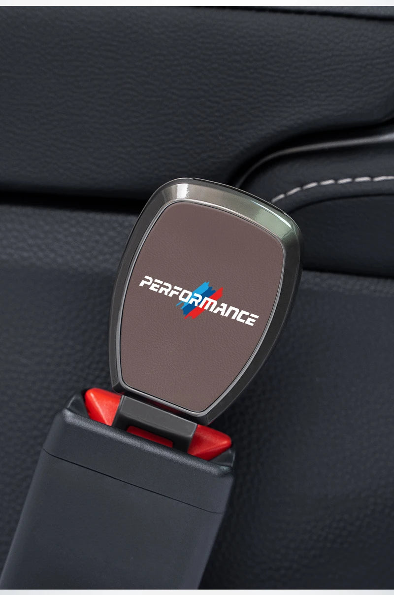 Car Interior Seat Belt Extender Leather Safety Strap Plug For BMW Performance X1 X2 X3 X5 X7 E70 E46 E90 E92 E60 E39 E36 E87 E53