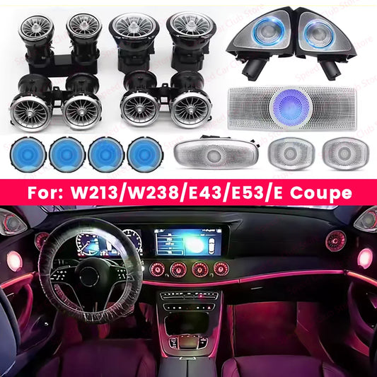 64 Colors Atmosphere Lights For For Mercedes Benz E-Class W213 E-Coupe E43 E53 E250 3D/4D Speaker LED Air Vents Decoration Lamp