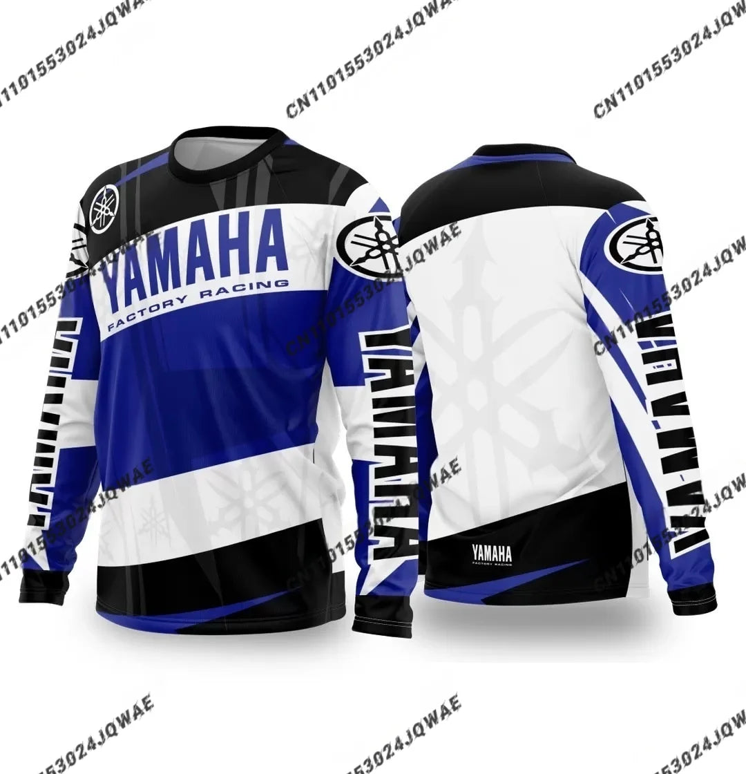 Summer YAMAHA Men Women Motorcycle Riding Suit Loose Breathable Quick Drying Off-Road Racing Suit Long Sleeved Sports T-Shirt