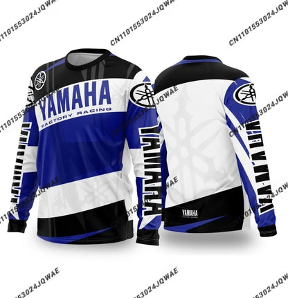 Summer YAMAHA Men Women Motorcycle Riding Suit Loose Breathable Quick Drying Off-Road Racing Suit Long Sleeved Sports T-Shirt