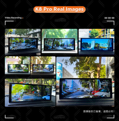 K8 Pro 11.3"  Touch Screen Car Camera 5K Dash Cam GPS 5G WiFi Wireless CarPlay & Android Auto Loop Recording GPS Navigation DVR