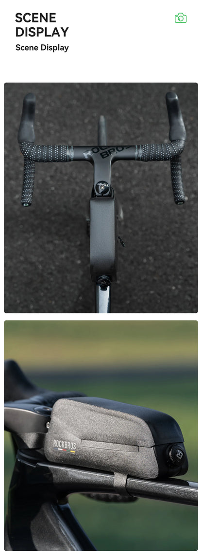 ROCKBROS ROAD TO SKY Bicycle Bags Magnetic Lid Top Tube Bag Waterproof Suction Front Bag Mobile Phone Bag