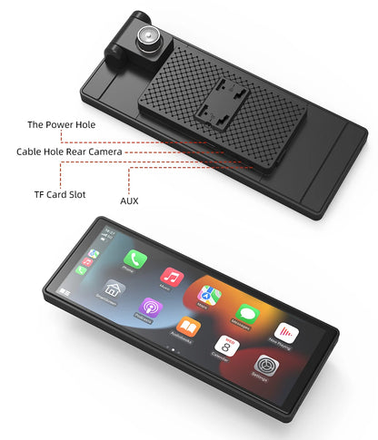 10.26 Inch Carplay & Android Auto 4K 2160P Wifi Dash Cam Rearview Camera Mirror Car DVR GPS Navigation Dual Lens Video Recorder