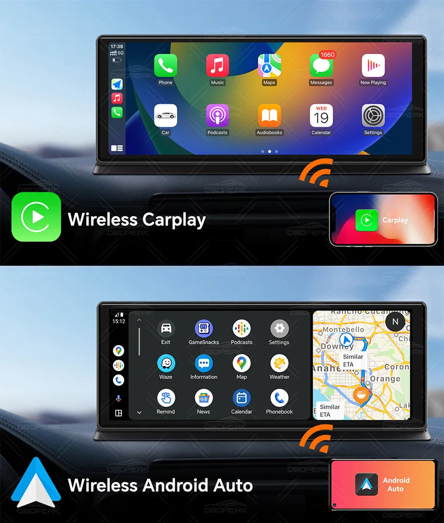 K8 Pro 11.3"  Touch Screen Car Camera 5K Dash Cam GPS 5G WiFi Wireless CarPlay & Android Auto Loop Recording GPS Navigation DVR