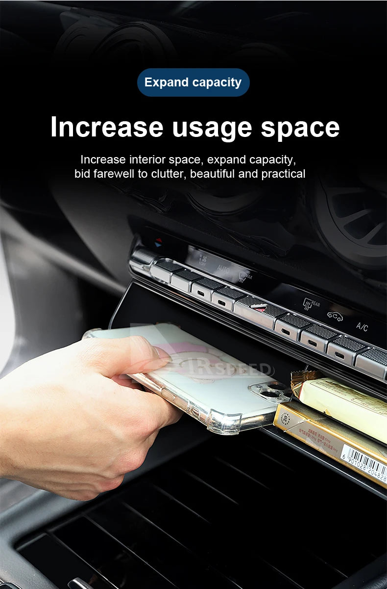 Car Central Control Storage Box For Mercedes Benz A B CLA GLB GLA GLE Class W177 W247 C118 W118 X247 H247 W167 EQA EQB 2020-2024