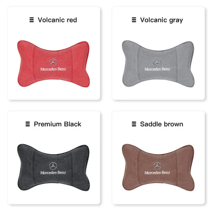 Suede Headrest Car Breathable Memory Foam Neck Pillow For Benz AMG W203 W206 W220 W205 W211 W212 W201 W210 W108 W168 GLC W176