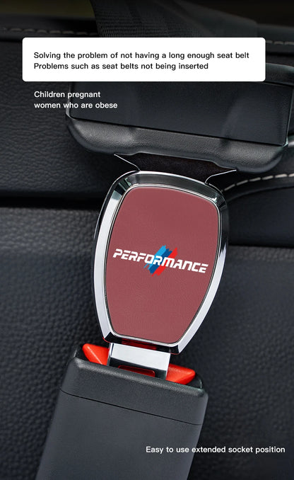 Car Interior Seat Belt Extender Leather Safety Strap Plug For BMW Performance X1 X2 X3 X5 X7 E70 E46 E90 E92 E60 E39 E36 E87 E53
