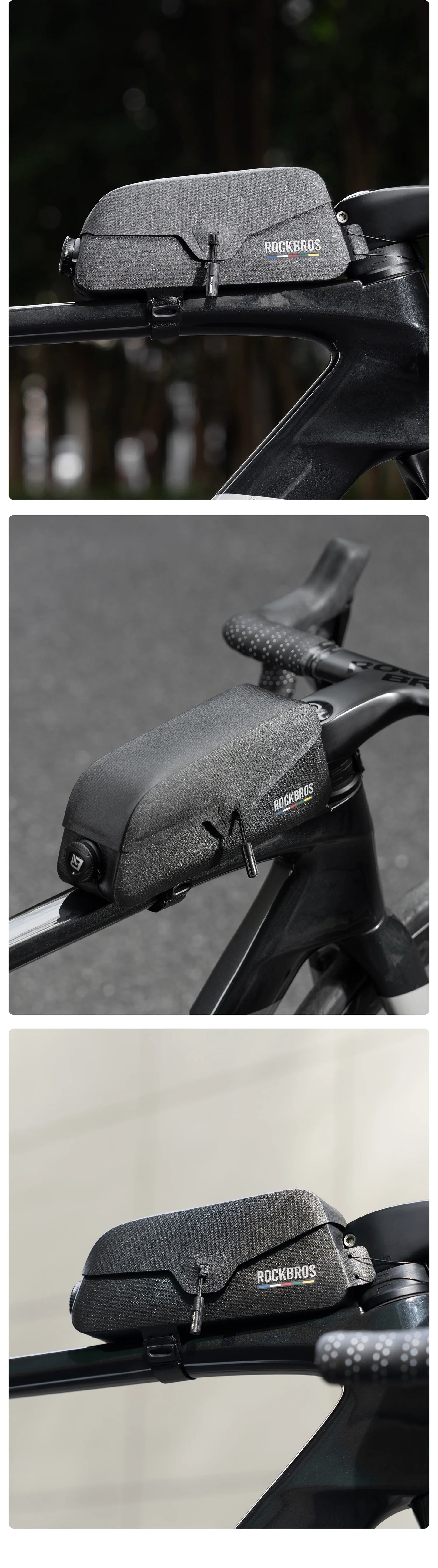 ROCKBROS ROAD TO SKY Bicycle Bags Magnetic Lid Top Tube Bag Waterproof Suction Front Bag Mobile Phone Bag